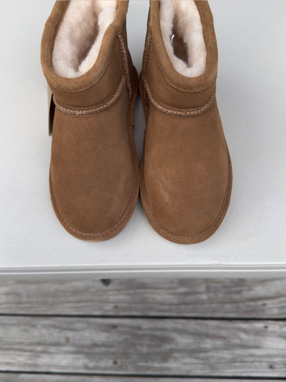 NWT Bearpaw Briella Toddler Boots Size 12 Hickory Sheepskin Wool Lined